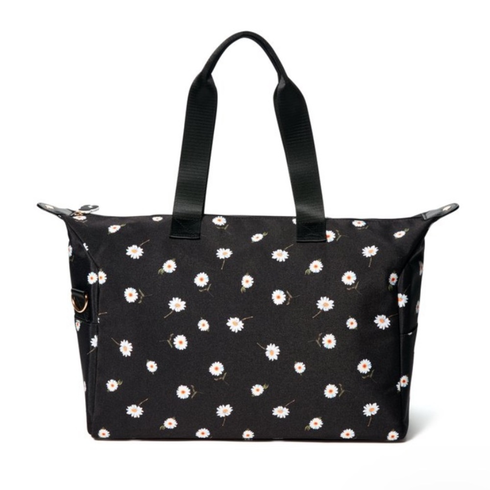 ALICE + OLIVIA Daisy Print Duffle Bag in Black - Picture 9 of 9
